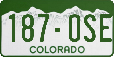 CO license plate 187OSE