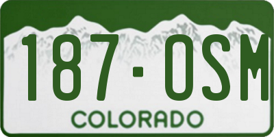 CO license plate 187OSM