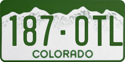 CO license plate 187OTL
