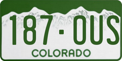 CO license plate 187OUS