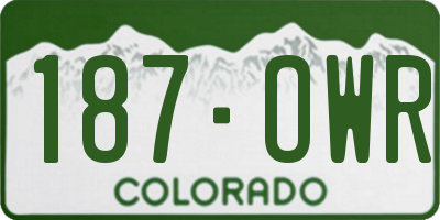 CO license plate 187OWR