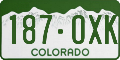 CO license plate 187OXK
