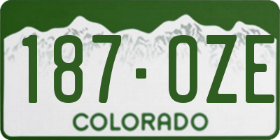 CO license plate 187OZE