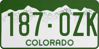 CO license plate 187OZK