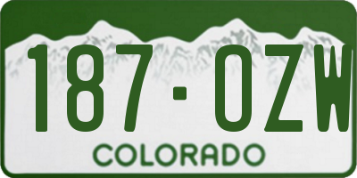 CO license plate 187OZW
