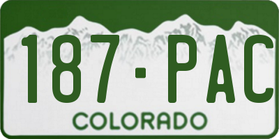 CO license plate 187PAC