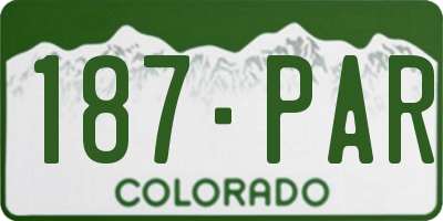 CO license plate 187PAR