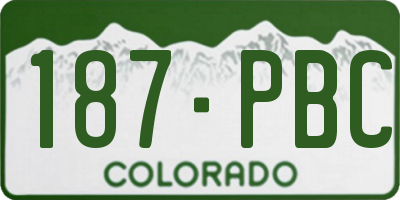 CO license plate 187PBC