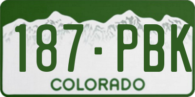 CO license plate 187PBK