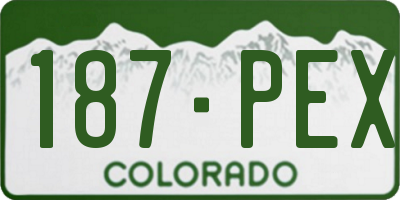 CO license plate 187PEX