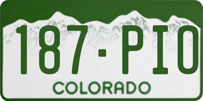 CO license plate 187PIO