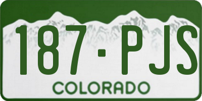 CO license plate 187PJS
