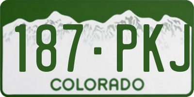 CO license plate 187PKJ