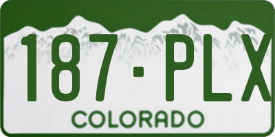 CO license plate 187PLX