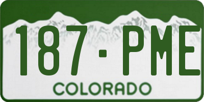 CO license plate 187PME