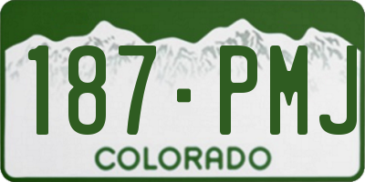 CO license plate 187PMJ