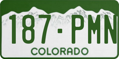 CO license plate 187PMN
