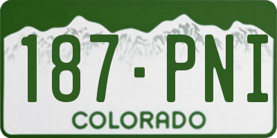 CO license plate 187PNI