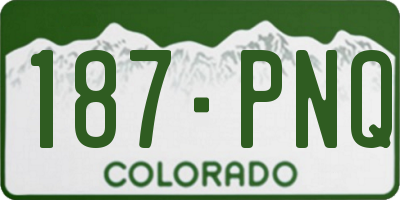 CO license plate 187PNQ