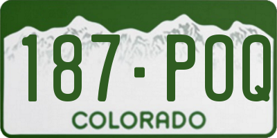 CO license plate 187POQ