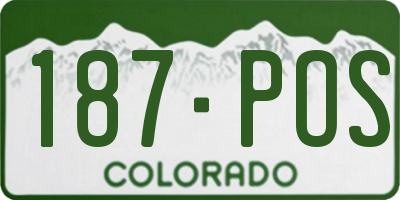 CO license plate 187POS