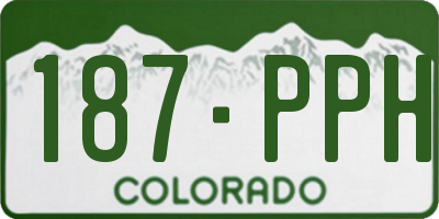 CO license plate 187PPH