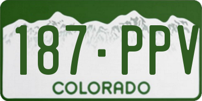 CO license plate 187PPV