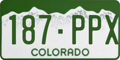 CO license plate 187PPX