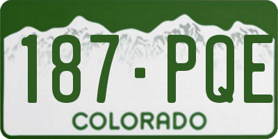 CO license plate 187PQE