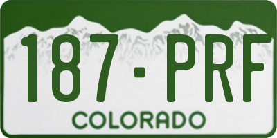 CO license plate 187PRF
