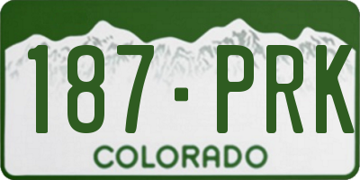 CO license plate 187PRK