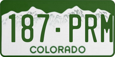 CO license plate 187PRM