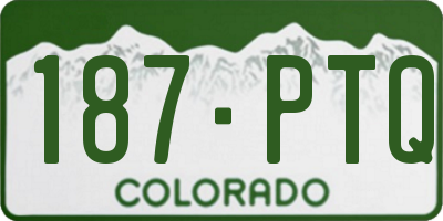 CO license plate 187PTQ