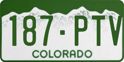 CO license plate 187PTV
