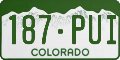 CO license plate 187PUI