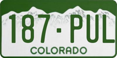 CO license plate 187PUL