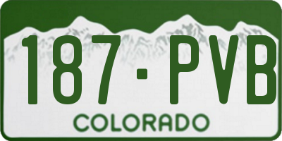 CO license plate 187PVB