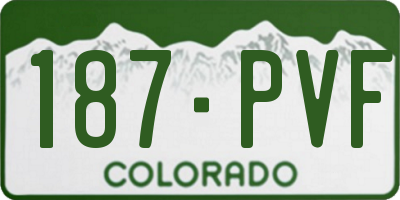 CO license plate 187PVF