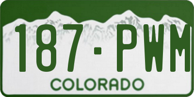 CO license plate 187PWM