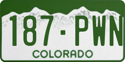 CO license plate 187PWN