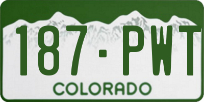 CO license plate 187PWT