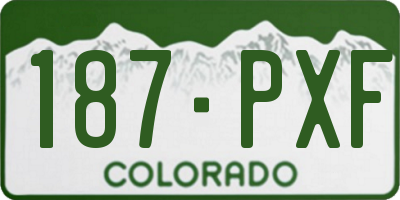 CO license plate 187PXF