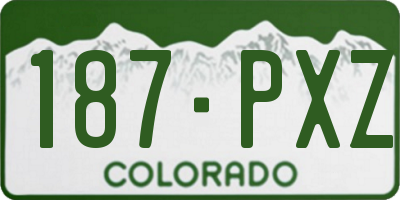 CO license plate 187PXZ