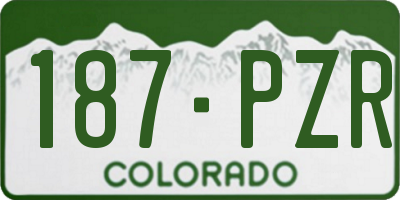 CO license plate 187PZR