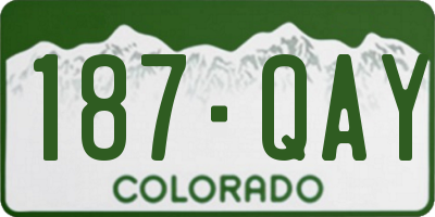 CO license plate 187QAY