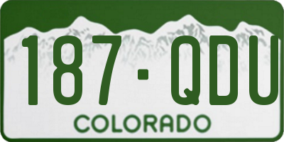 CO license plate 187QDU