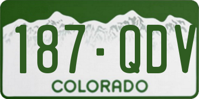 CO license plate 187QDV
