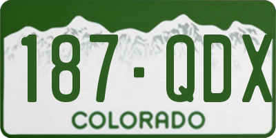 CO license plate 187QDX