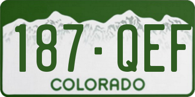 CO license plate 187QEF