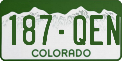 CO license plate 187QEN